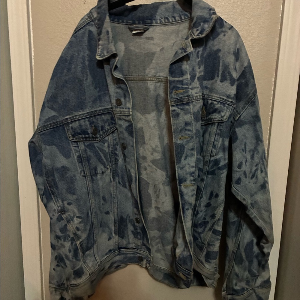Blue Tie-Dye Denim Jacket